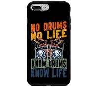 Drummer Drum Set Vintage Retro No Drums No Life Know Drums Case for iPhone 7 Plus/8 Plus