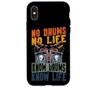 Drummer Drum Set Vintage Retro No Drums No Life Know Drums Case for iPhone X/XS
