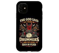 Drummer Drum Set Vintage The God Said Let There Be Drummers Case for iPhone 11