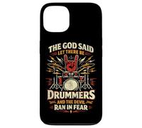 Drummer Drum Set Vintage The God Said Let There Be Drummers Case for iPhone 13