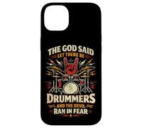 Drummer Drum Set Vintage The God Said Let There Be Drummers Case for iPhone 14 Plus