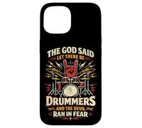 Drummer Drum Set Vintage The God Said Let There Be Drummers Case for iPhone 15