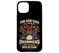 Drummer Drum Set Vintage The God Said Let There Be Drummers Case for iPhone 15 Plus