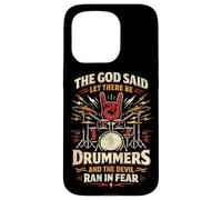 Drummer Drum Set Vintage The God Said Let There Be Drummers Case for iPhone 15 Pro