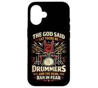 Drummer Drum Set Vintage The God Said Let There Be Drummers Case for iPhone 16