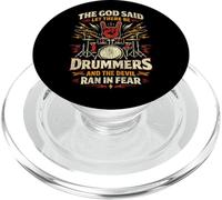Drummer Drum Set Vintage The God Said Let There Be Drummers PopSockets PopGrip for MagSafe