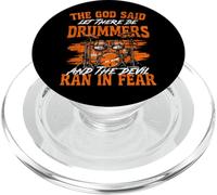 Drummer Drum Set Vintage The God Said Let There Be Drummers PopSockets PopGrip for MagSafe