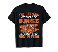 Drummer Drum Set Vintage The God Said Let There Be Drummers T-Shirt