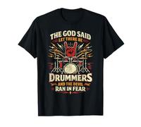 Drummer Drum Set Vintage The God Said Let There Be Drummers T-Shirt
