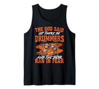 Drummer Drum Set Vintage The God Said Let There Be Drummers Tank Top