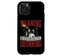Drummer Drum Set Vintage Warning May Spontaneously Start Case for iPhone 11 Pro