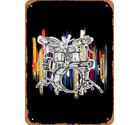 Drummer Drummer Metal Tin Sign Poster Vintage Art Wall Decor 12 x 8 inch