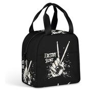 Drummer Drumsticks Drum Drumming Lovers Insulated Lunch Bag Reusable Wide Open Bento Box Cooler Tote Leakproof Lunch Organizer