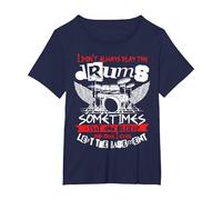 Drummer Drumsticks Men Kids I Don't Always Play The Drums T-Shirt, Women's Plus, Navy Blue, 5X