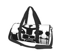 Drummer Duffle Bag With Shoes Compartment And Adjustable Strap,Foldable Travel Duffel Bags For Men Women,Waterproof Duffel Bags, Black, One Size