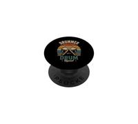 Drummer Eat Sleep Drum Repeat Retro Percussion Music Art PopSockets Adhesive PopGrip