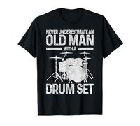 Drummer Gift Never Underestimate An Old Man With A Drum Set T-Shirt