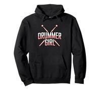 Drummer Girl Empowered Female Percussion Music Band Pullover Hoodie