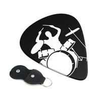 Drummer Guitar Picks, 6 Pcs Guitar Plectrums double-sided printing, suitable for acoustic, electric and bass guitars, including 0.46 mm 0.71 mm 0.96 mm