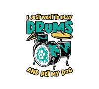 Drummer I Just Want To Play Drums And Pet My Dog Drummer Drumming: Notebook Designed (8.5 x 11)