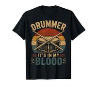 Drummer It's in My Blood Vintage Percussion Music Design Value Graphic T-Shirt
