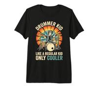 Drummer Kid Like A Regular Kid Only Cooler Vintage Sunburst Premium T-Shirt