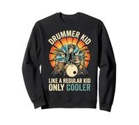 Drummer Kid Like A Regular Kid Only Cooler Vintage Sunburst Sweatshirt