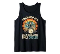 Drummer Kid Like A Regular Kid Only Cooler Vintage Sunburst Tank Top