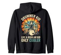Drummer Kid Like A Regular Kid Only Cooler Vintage Sunburst Zip Hoodie