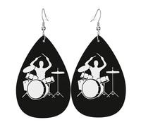 Drummer Leather Earring For Women Teardrop Pierced Leather Earrings Set Birthday Xmas Jewelry Gifts For Women