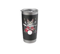Drummer Maine Coon American Longhair Drumming Stainless Steel Insulated Tumbler