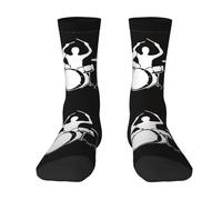 Drummer Mens Socks Womens Socks Breathable Comfortable Casual Mid-Calf Socks,Print Polyester Outdoor Hiking Walking Socks