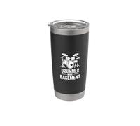 Drummer Mode: Basement Funny Drum Set Quote Stainless Steel Insulated Tumbler