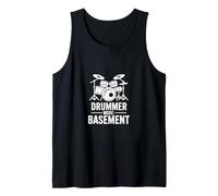 Drummer Mode: Basement Funny Drum Set Quote Tank Top