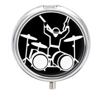 Drummer Pill Box Waterproof Portable Medicine Pill Case Moisture Proof Metal Travel Pill Box with 3 Compartment Medicine Case