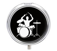 Drummer Pill Box Waterproof Portable Medicine Pill Case Moisture Proof Metal Travel Pill Box with 3 Compartment Medicine Case