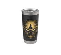 Drummer Playing the Drums Doing Drumming at Drum Stainless Steel Insulated Tumbler