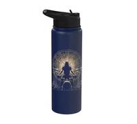 Drummer Playing the Drums Doing Drumming at Drum Stainless Steel Insulated Water Bottle