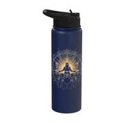 Drummer Playing the Drums Doing Drumming at Drum Stainless Steel Insulated Water Bottle