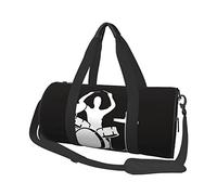 Drummer Print Travel Duffel Bag, Foldable Gym Bag Overnight Weekend Bags for Women, Large Holdall Bag Cabin Bag for Sports and Travel