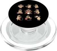 Drummer Pug Band Cute Cartoon Dog Playing Drums PopSockets PopGrip for MagSafe