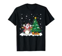 Drummer Santa Playing Drums Christmas Music Lover Boys Girls T-Shirt