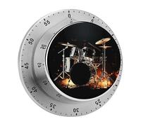 Drummer Timer,Chef Cooking Timer Clock, Countdown Reminder No Batteries Required- Exquisite Stainless Steel Body for Exercise Outdoors