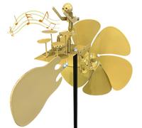 Drummer Windmill, Handmade Metal Windmill Rock Band Drummer Windmill Outdoor Percussionist Wind Windmill, Wind Sculptures Windmill Kinetic Art Music Figurine, Steampunk Decor for Patio, Garden, Lawn