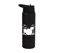 Drummers Drum Set Kit Silhouette Minimalist Illustration Stainless Steel Insulated Water Bottle