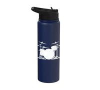 Drummers Drum Set Kit Silhouette Minimalist Illustration Stainless Steel Insulated Water Bottle