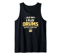 Drumming Dad Grandad Birthday Dram Single Malt Whiskey Humor Tank Top