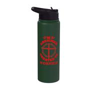 Drumming Design for Band Drummer - Created to Worship Stainless Steel Insulated Water Bottle