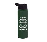 Drumming Design for Band Drummer - Created to Worship Stainless Steel Insulated Water Bottle