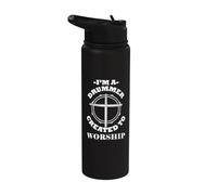 Drumming Design for Band Drummer - Created to Worship Stainless Steel Insulated Water Bottle
